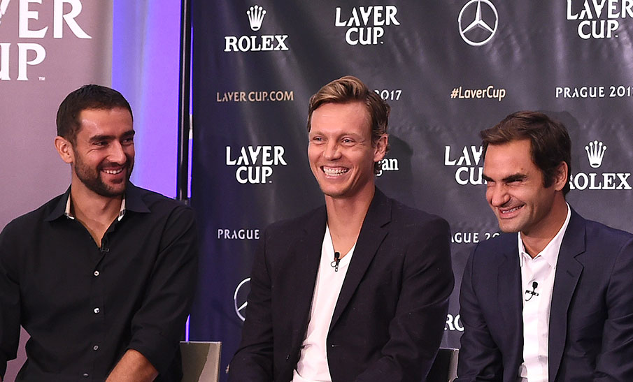 Teammates: Tomas Berdych, Marin Cilic and Roger Federer for Team Europe.