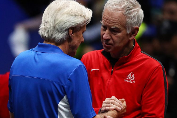 An inspired choice: John McEnroe captained Team World and his former tennis rival Bjorn Borg led Team Europe. 