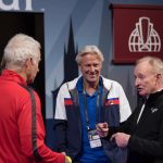 Team World captain John McEnroe talks with Team World's Bjorn Borg. Photo: Ben Solomon/Laver CupTeam World captain John McEnroe talks with Team World's Bjorn Borg. Photo: Ben Solomon/Laver Cup
