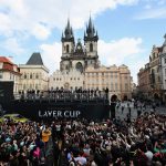 The Laver Cup welcome ceremony unfolds at the Old Town Square. (Photo by Julian Finney/Getty Images for Laver Cup)