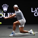 Rafael Nadal at practice.