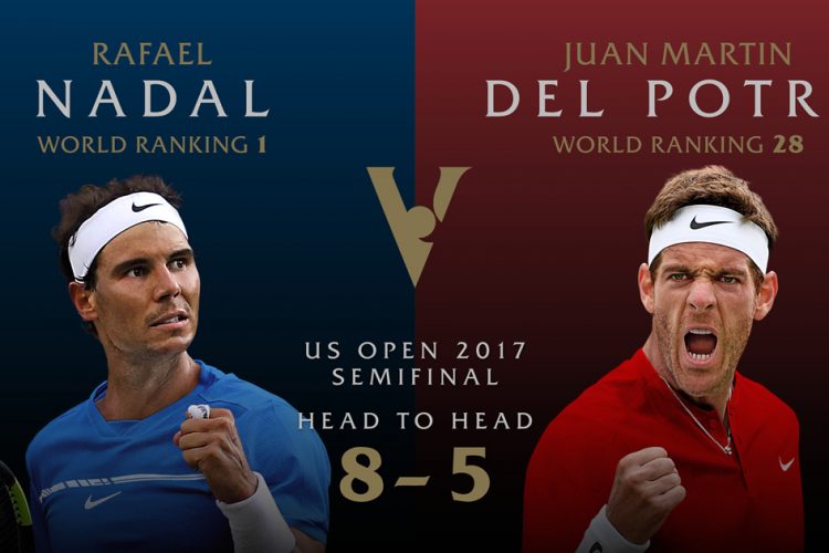 Rafael Nadal leads Juan Martin del Potro in career head to head victories. 