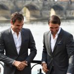 Roger Federer and Rafael Nadal at the official welcome in Prague on 20 September 2017. Credit: Ben Solomon/LaverCup