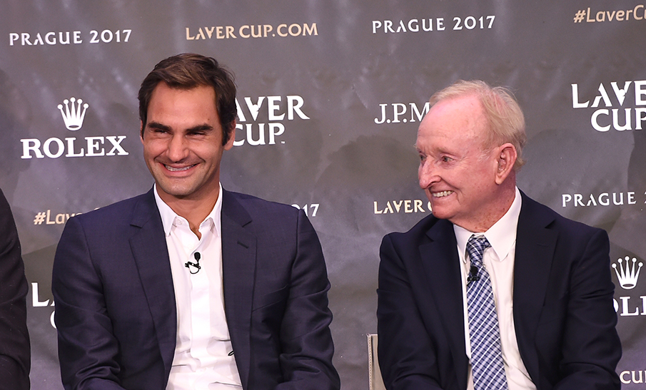Roger Federer and Rod Laver