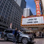 Next stop for world No.1 Roger Federer is the Chicago Theatre, where the Laver Cup is playing a starring role. Photo: Ben Solomon