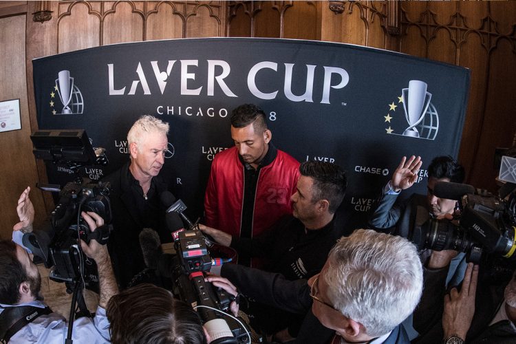Team World captain John McEnroe announces his first pick for Laver Cup 2018 in Chicago: Australian Nick Kyrgios. Photo: Ben Solomon