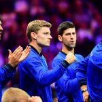 Team Europe urges on Alexander Zverev on Saturday. Photo: Ben Solomon/Laver Cup