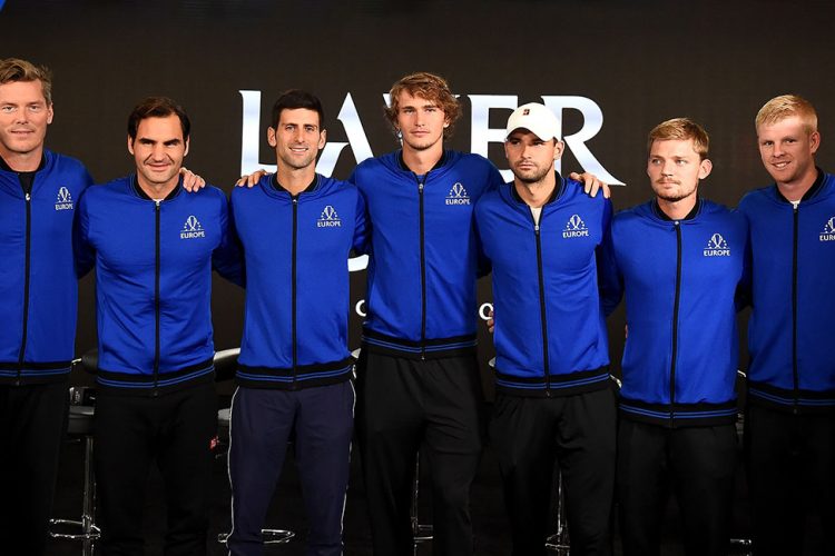 Team Europe line up at the Laver Cup. Photo: Stacy Revere/Getty Images