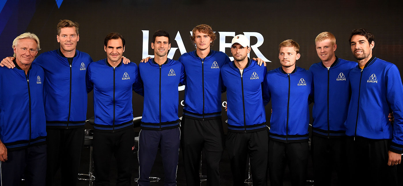 Team Europe line up at the Laver Cup. Photo: Stacy Revere/Getty Images