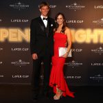 Kevin Anderson and wife Kelsey O'Neal arrive on the black carpet. Photo: Matthew Stockman/Getty Images