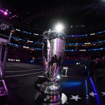 The Laver Cup trophy gleams on Day 2 of competition. Photo: Ben Solomon/Laver Cup