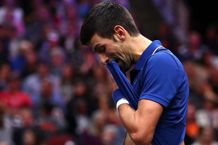 Novak Djokovic feels the pressure throughout his match against Anderson. Photo: Clive Brunskill/Getty Images