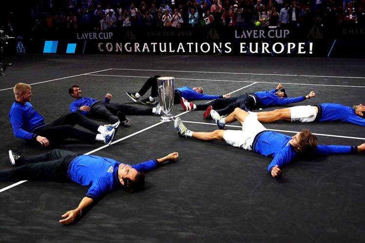 Team Europe celebrates victory at Laver Cup 2018. Photo: Clive Brunskill/Getty Images