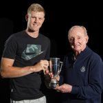 Laver Cup trophy presentation to Kyle Edmund.