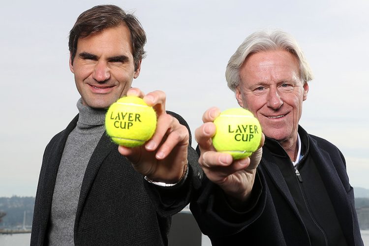 Roger Federer and Bjorn Borg at the launch of Laver Cup 2019. Credit: Christopher Lee/Getty Images