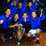 Team Europe celebrate winning a third Laver Cup