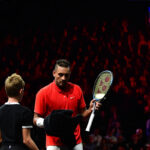 Nick Kyrgios takes control in his match against home favorite Roger Federer