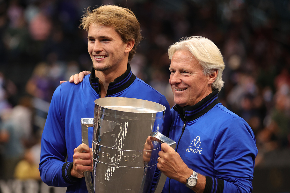 Zverev and Borg with the Laver Cup