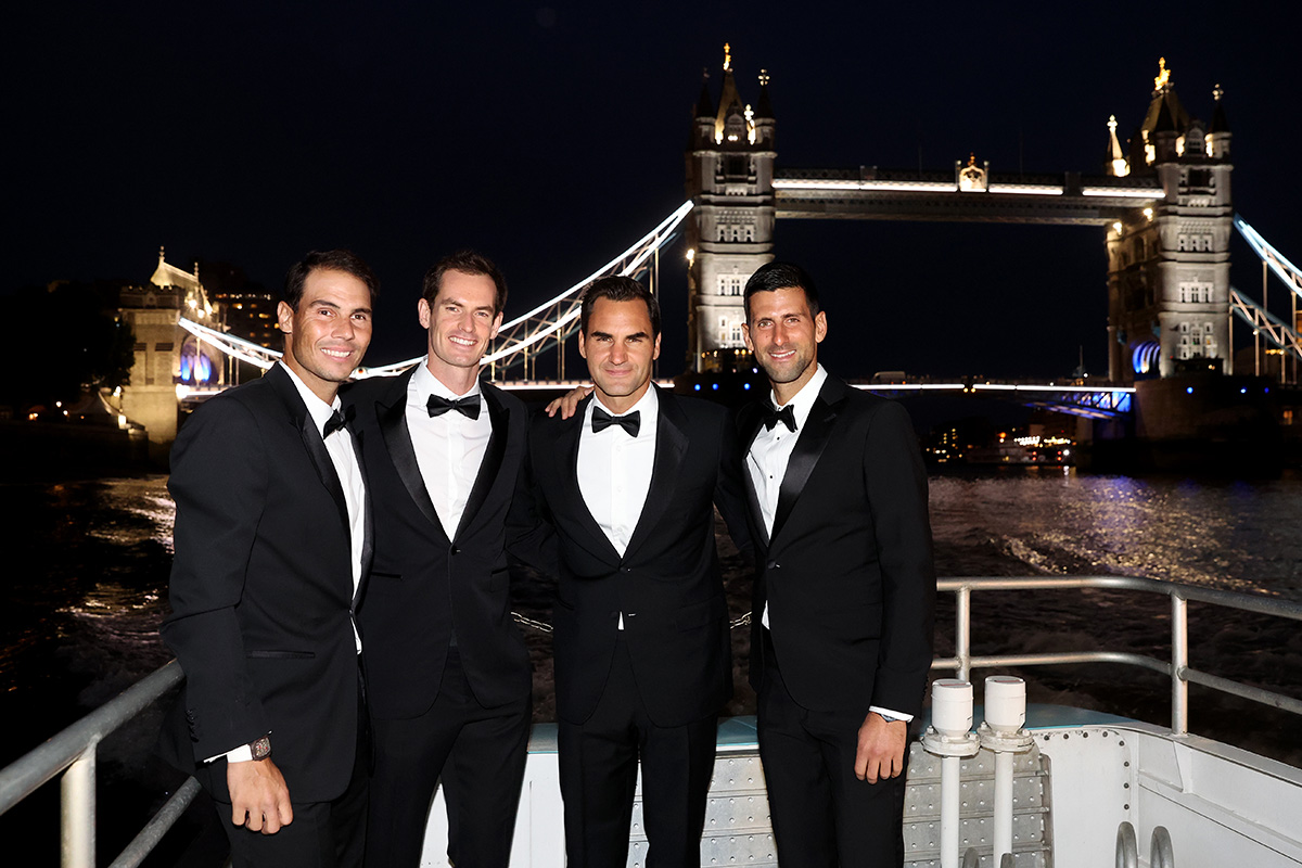 The Big Four suit up for a cruise down the Thames ahead of Laver Cup London 2022. 