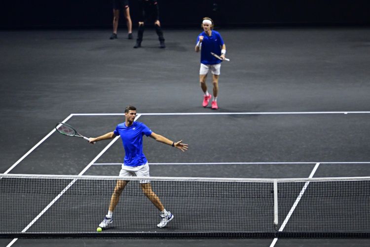 Hubi and Rubl represent in doubles for Team Europe on Day 3. Photo: Ben Solomon