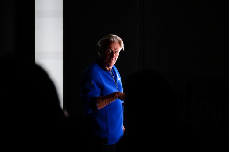 A quiet moment with Bjorn Borg. Photo: Ben Solomon