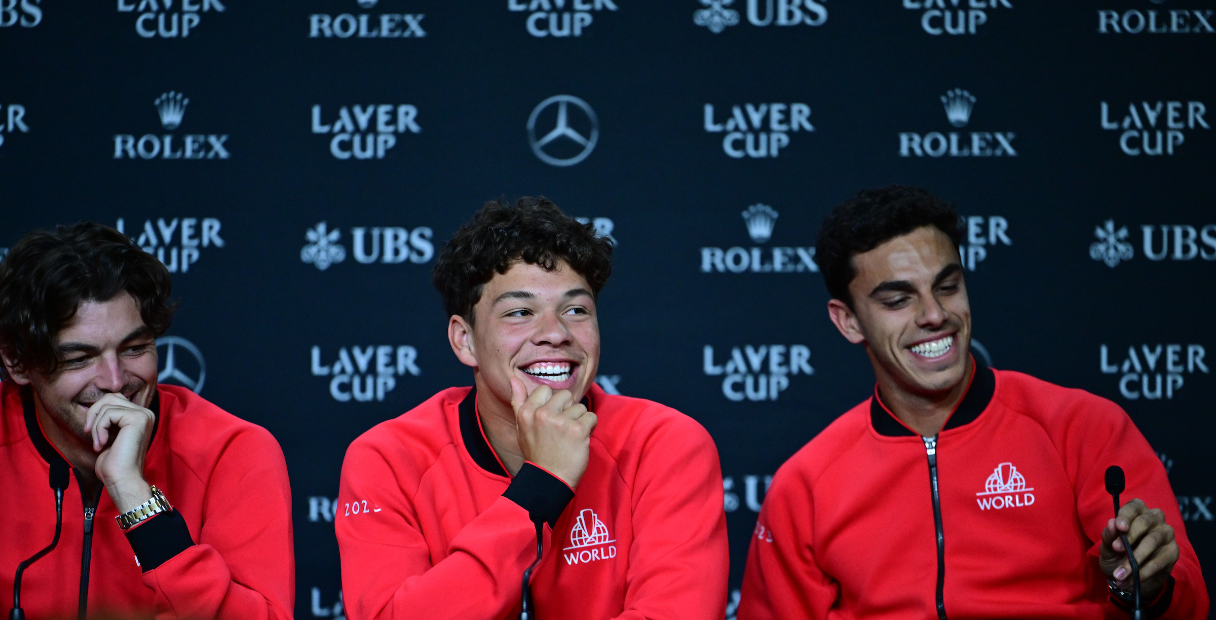 Taylor Fritz, Ben Shelton and Francisco Cerundolo share their thoughts on Day One matches at Laver Cup 2023.