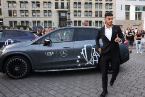 Francisco Cerundolo arrives at the Brandenburg Gate. Photo by Gerald Matzka/Getty Images