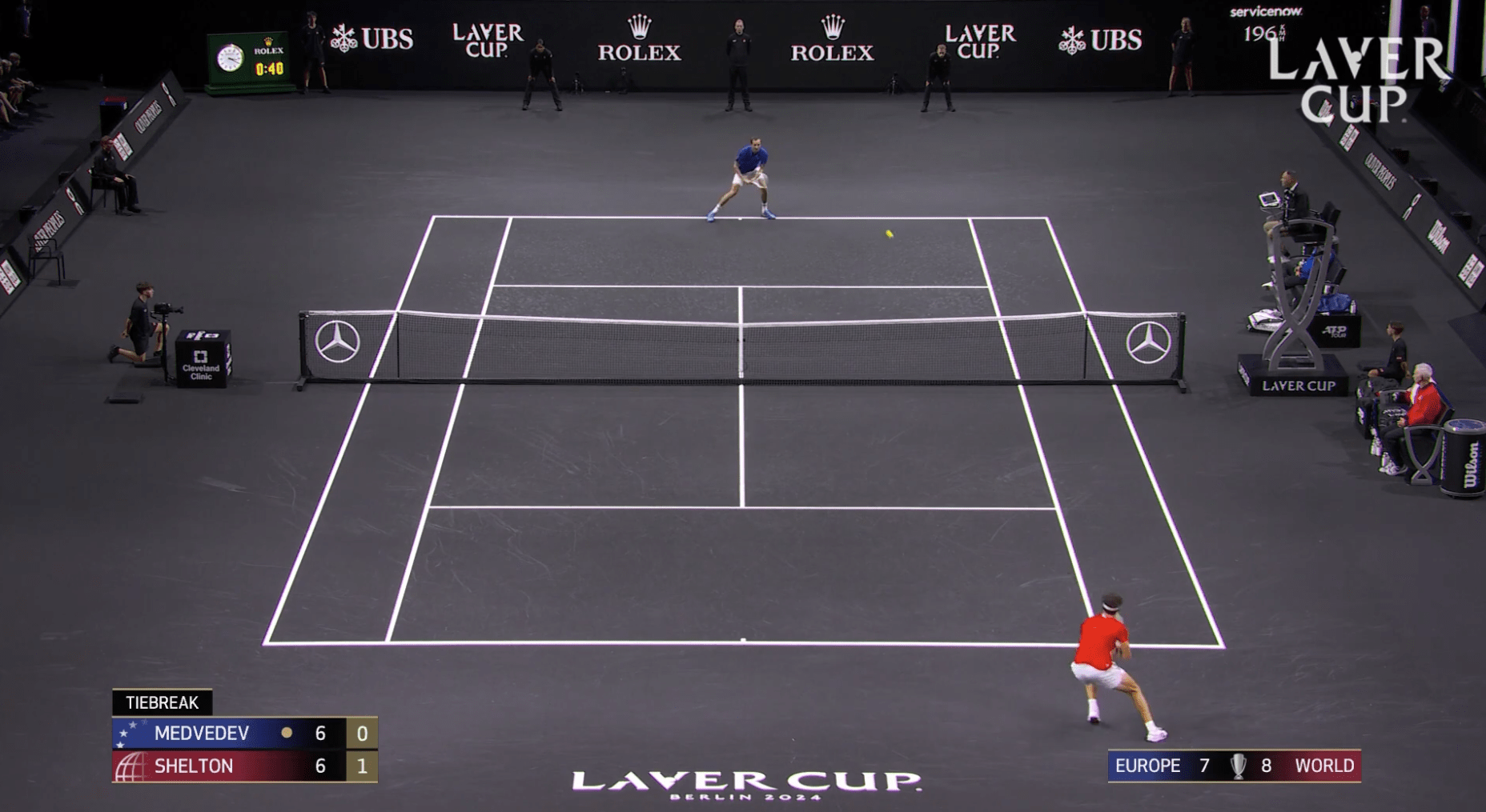 2024 Highlights Medvedev v Shelton (Match 10) Videos Laver Cup