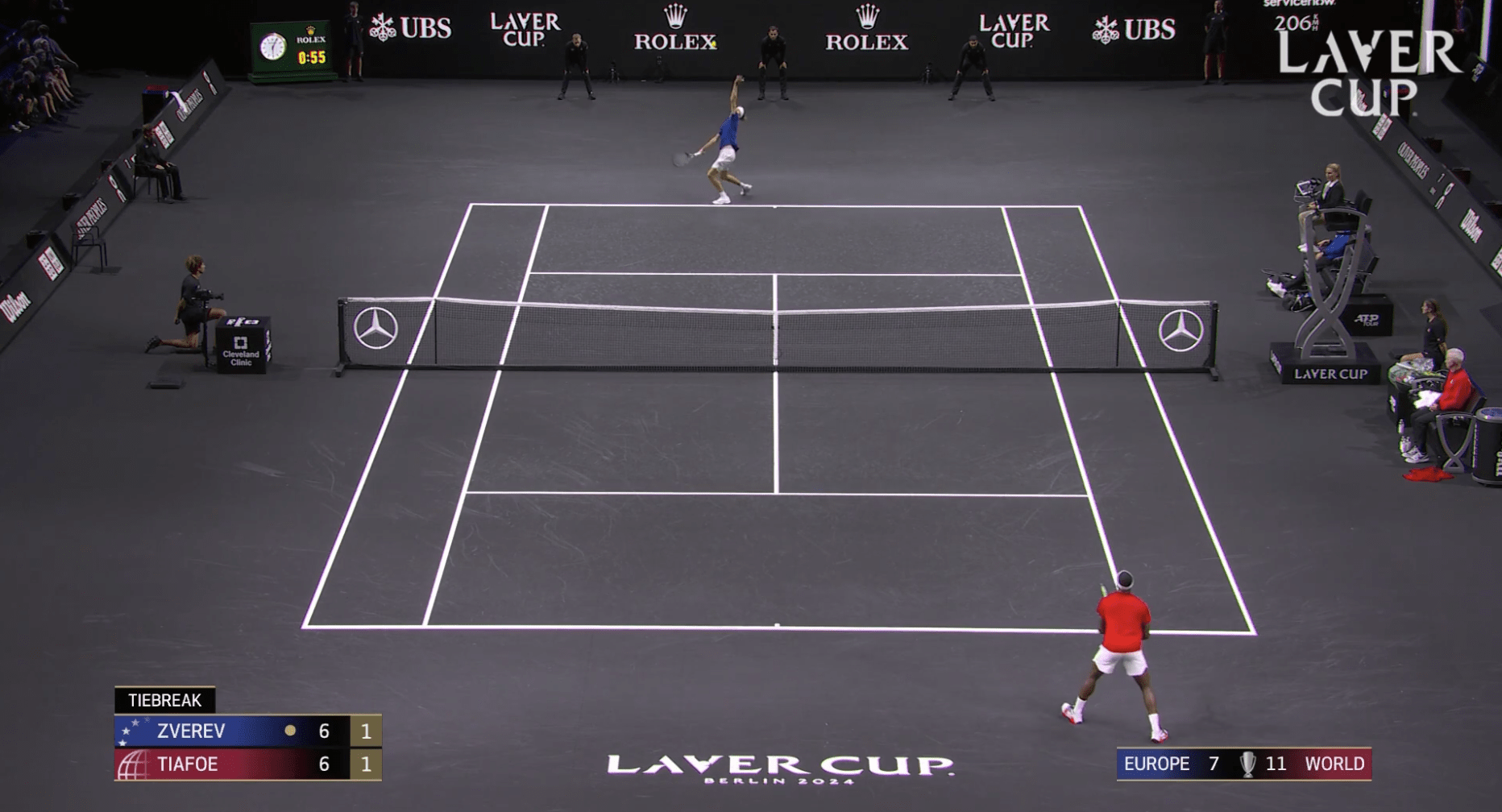 2024 Highlights Zverev v Tiafoe (Match 11) Videos Laver Cup