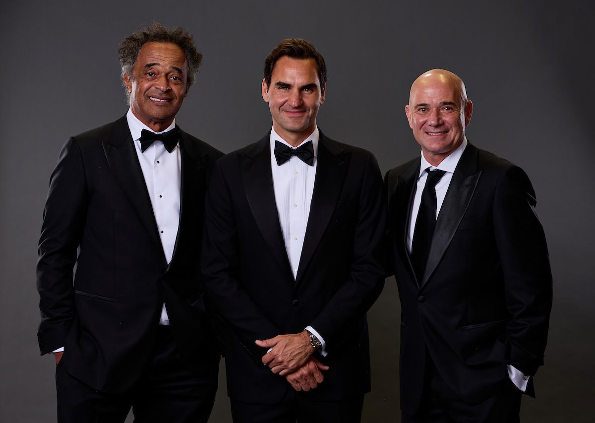 Inspirational leaders and legends: Yannick Noah, Roger Federer and Andre Agassi. 