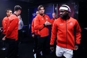 Frances Tiafoe in the locker room. Photo by Clive Brunskill/Getty Images