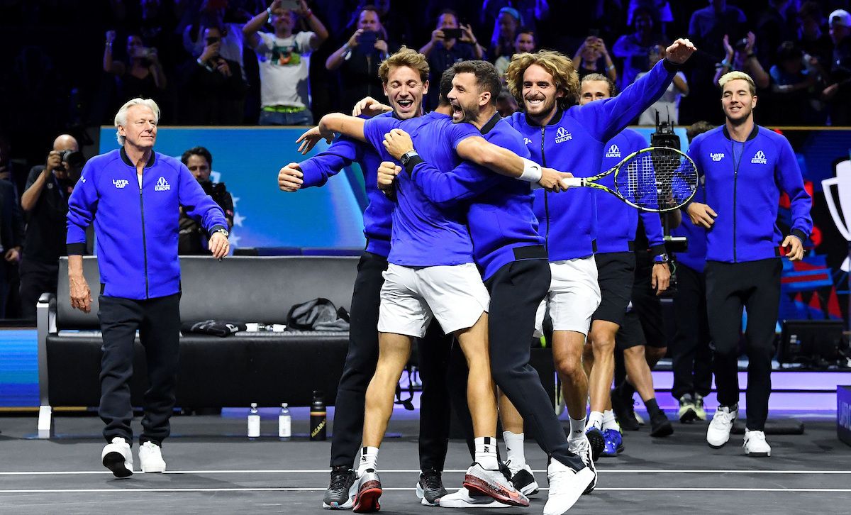 Group hug. Photo by Luciano Lima/Getty Images