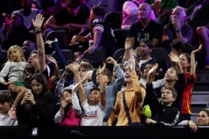 Fans watch on during the Team World Open Practice. Photo by Maja Hitij/Getty Images