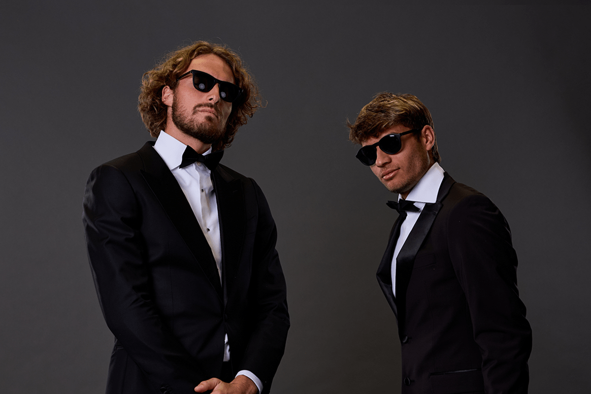 Stefanos Tsitsipas and Flavio Cobilli step out in style at the Laver Cup Gala. 