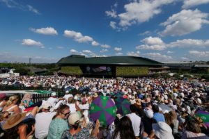 A general view of crowds on Henman Hill, named after Team Europe Vice Captain Tim Henman.