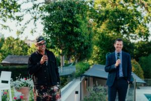 Team Europe Captain Yannick Noah and Vice Captain Tim Henman share time at a special Laver Cup gathering.