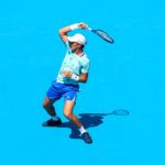 Team Europe's Casper Ruud strikes out on a bold blue court. Credit: WickPhoto