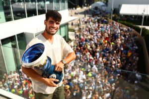 Team Europe's Carlos Alcaraz captures his first Cincinnati OpeNtitle. Credit: WickPhoto