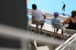 Coming in for landing: Team World's Frances Tiafoe. Credit: WickPhoto