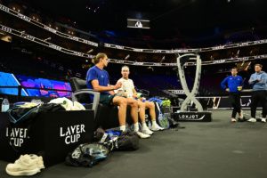 Familiar teammates Alexander Zverev and Casper Ruud. Photo: Ben Solomon/Laver Cup