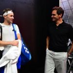 Team Europe's Casper Ruud catches up with former teammate Roger Federer: Photo Ben Solomon/Laver Cup