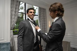 Francisco Cerundolo receives assistance from Alex de Minaur.