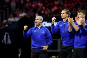 Hear them roar: Team Europe back their man.