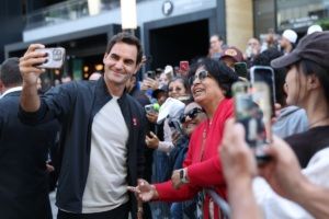 Roger Federer in Fan Zone