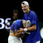 Carlos Alcaraz enjoys victory with first-time Team Europe partner Jakub Mensik.