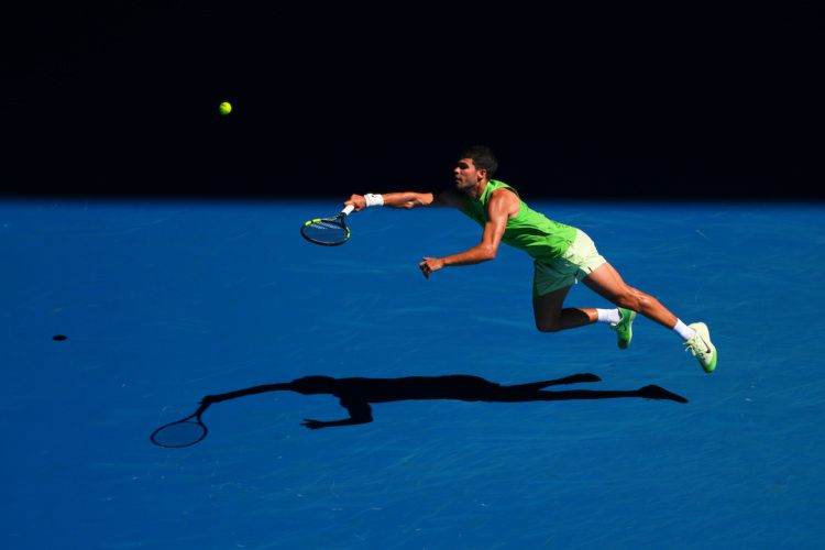 Carlos Alcaraz on the move. AO2026