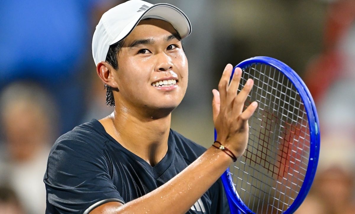 MONTREAL, CANADA - AUGUST 07: Learner Tien of the United States celebrates a victory against Tommy Paul of the United States during their singles third round match on day six of the ATP 1000 National Bank Open presented by Rogers at Stade IGA on August 7, 2026 in Montreal, Quebec, Canada. (Photo by Minas Panagiotakis/Getty Images) ATP 1000 National Bank Open presented by Rogers – Day 6