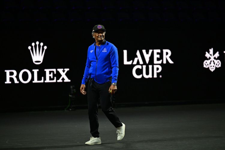 Team Europe captain Yannick Noah steps inside The O2 for Laver Cup London 2026. 