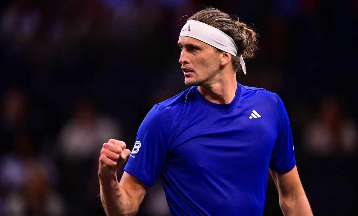 Alexander Zverev of Team Europe competes on Day 3 of Laver Cup 2025.