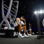 Team World's Learner Tien takes a break from practice. Photo Ben Solomon/Laver Cup